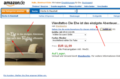 einzigstes Wandtattoo